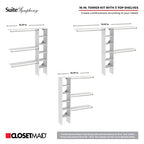 ClosetMaid SuiteSymphony Wood Closet Organizer Kit with Tower, 3 Hang Rods, Top Shelves, Adjustable, Fits Spaces 5-9 ft. Wide, Graphite Grey - color: Graphite Grey, style: Closet Organizer w/Shelves