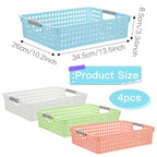 4 Pack Paper Tray Organizer,4A Paper Tray Durable Desk Storage Bins,Stackable School Supply Holder, Student Paper, Office Organizer & Teacher's Document Sorter (13.58" L x 10.23" W x 3.34" H)