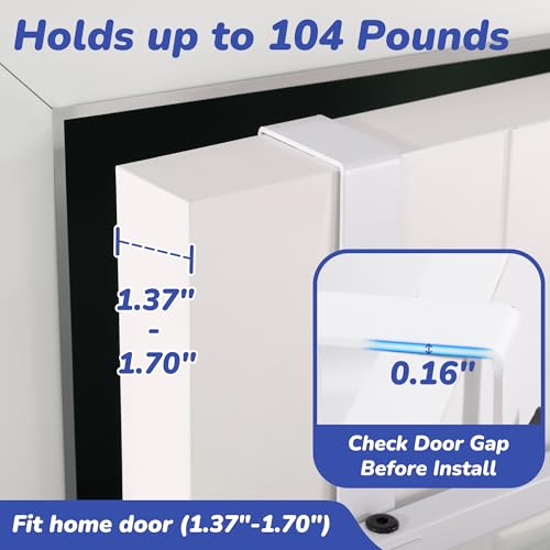 HUXOR 11 Tier Over The Door Shoe Organizer, Heavy-Duty Metal Shoe Rack for Door, Fit 22 Pairs Hanging Shoe Organizer for Sneakers, High Heel (White)