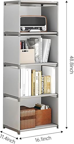 4-Cube Storage Organizer Shelf – Tool-Free Assembly Cube Bookcase for Bedroom, Closet & Small Spaces, Bookshelf Organizer for Kids’ Clothes & Nursery, Black (Black) - color: Black