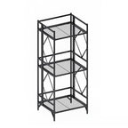 Nature's Rhythm 3-Tier Metal Storage Rack, Adjustable Garage Shelving Metal Shelving Unit (12.84 x 11.27 x 32.54inch, Black) - size: 3-Tier