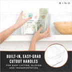 BINO | Plastic Organizer Bins, X-Small - 4 Pack | THE SOHO COLLECTION | Multi-Use Organizer Bins | Pantry & Freezer Bin | Plastic Storage Containers | Bin for Home & Kitchen Org - size: X-Small