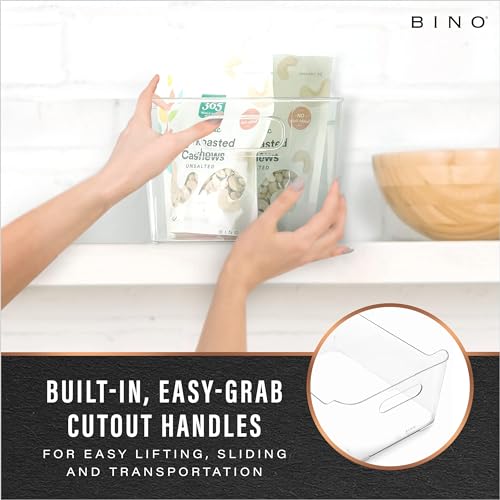 BINO | Plastic Organizer Bins, X-Small - 4 Pack | THE SOHO COLLECTION | Multi-Use Organizer Bins | Pantry & Freezer Bin | Plastic Storage Containers | Bin for Home & Kitchen Org - size: X-Small