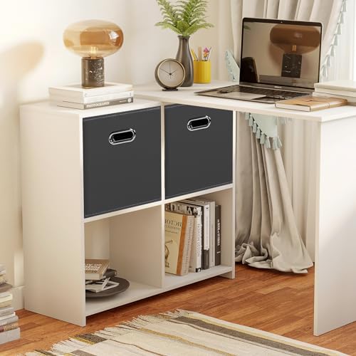 STOREONE Fabric Storage Bins Cubes Baskets Containers-(11X11X11) with Dual Handles for Shelf Closet, Nursery Home ， Bedroom Organizers, Foldable Set of 1 (grey) - color: Grey, size: 1 pack