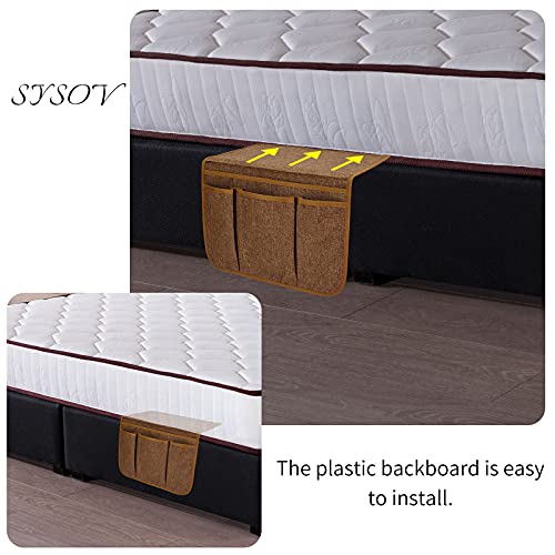 Bedside Caddy Bedside Storage Organizer Magazine Phone Tablet iPad Remote Holder, Organizer Caddy for Home College Dorm Bed, Sofa, Bunk Bed (Chocolate) - color: Chocolate