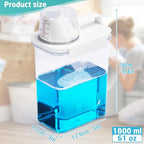 Laundry Detergent Dispenser-1 Pack, 61 oz Detergent Dispenser with 4 Removable Labels, Laundry Soap Dispenser for Laundry Room Organization and Storage, BPA Free & PET Plastic Clear - size: 61 Fl Oz (Pack of 1)