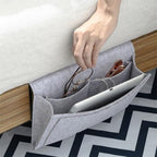 1PC Felt Hanging Storage Organizer Bag 6-Pocket Wall Mounted Holder for Remote Control Phone Tissue Bedside Sofa Caddy, Black - color: Black