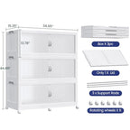 720QT Extra Large Stackable Storage Bins with Lid & Wheels & Doors, 180Gal Foldable Collapsible Closet Organizers, Plastic Cabinet Box Container Drawer for Home Kitchen Bedroom, 3Pack White - size: 240QT, style: 3Pack