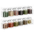 Acrylic Spice Rack Wall Mount-12 Inch, Clear Spice Shelf Storage Holder, 2 Pack Hanging Seasoning Rack Organizer for Cabinet Door, Cupboard or Wall Kitchen (Adhesive or Screw) - size: 12"- 2 Pack