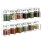 Acrylic Spice Rack Wall Mount-12 Inch, Clear Spice Shelf Storage Holder, 2 Pack Hanging Seasoning Rack Organizer for Cabinet Door, Cupboard or Wall Kitchen (Adhesive or Screw) - size: 12"- 2 Pack