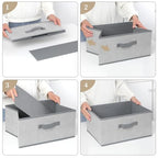 Storage Baskets, 15.7 Inch Woven Fabric Bins, Storage Cubes with Reinforced Handles, Organizer Bins for Closet Shelves, Foldable, for Toys, Clothes (3PCS/Grey-15.7*11*7.8inch)