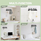 Key Holder Wall Mount, Adhesive Metal Key Hanger with 6 Double Hooks, 2 Installation Methods, Black - style: 12 Hooks