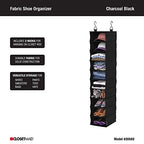 ClosetMaid 20502 10-Shelf Fabric Hanging Closet Organizer for Shoes, Hats, Handbags, Clothes with Charcoal Black Finish - size: 10-Shelf Hanging Shoe Organizer