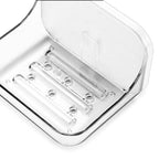 Adhesive Soap Dish for Shower Wall – Removable Acrylic Soap Holder with Drain Holes, Compact for RV Bathroom, Kitchen Sink, or Shower – No Drilling – Sandra Series - size: Soap Dish
