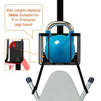 ORLESS Over The Door/Wall Mount Ironing Board Hanger, Laundry Room Iron and Ironing Caddy Board Storage Holder, Black - color: Regular Black