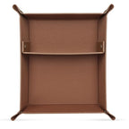 Londo Leather Tray Organizer - Practical Lightweight Water Resistant Computer Table Desk Storage Box for Wallets, Watches, Keys, Coins, Cell Phones and Office Equipment - color: Light Brown
