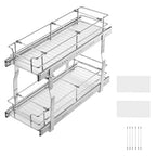 VEVOR Pull Out Cabinet Organizer,8.5" W x 21" D x15.2 HHeavy Duty Slide Out Pantry Shelves, Chrome-Plated Steel Roll Out Drawers for Home, 10" Wx22 Dx19 H Inside Kitchen Cabinet, Bathroom, Under Sink - size: 8.5"W x 21"D x15.2"H