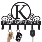 Metal Letter k Key Holder for Wall, Monogram Coat Rack Wall Mount, Key Hooks Perfect for Bathroom, Living Room, Kitchen, Office Ideal Wedding, Anniversary, Housewarming Gift (K) - style: K