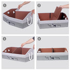 Large Dog Toy Basket with Handles, 28.5" Collapsible Multi-Purpose Hard Board Dog Toy box, Clothes, Cute for Living Room Area (Gray,Coffee) - color: Gray,Coffee