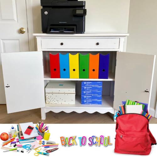 Evelots Magazine File Holder - Set of 24 Multi Color - Office Desk Organizer - Sturdy Cardboard - New Upgraded Double Front Panel for More Stability - Full 4 Inch Wide - Easy Assemble - color: Multicolored, size: Set of 24