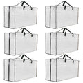 6 Pack Heavy Duty Extra Large Clear Storage Bags with Zipper and Handles - Moving Boxes & Storage Bins Alternative, Packing & Moving Supplies for Dorm Room Essentials - size: 6 Pack