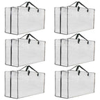6 Pack Heavy Duty Extra Large Clear Storage Bags with Zipper and Handles - Moving Boxes & Storage Bins Alternative, Packing & Moving Supplies for Dorm Room Essentials - size: 6 Pack