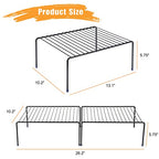 SIBAO Kitchen Cabinet Storage Shelf Rack/Plastic Feet - (13.1 x 10.2 Inch) - Steel Metal - Rust Resistant Finish - Cups, Dishes, Cabinet & Pantry Organization (2, Black) - color: Black