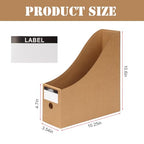 12 Pcs Cardboard Magazine File Holder Boxes with Labels, Magazine Holder Desk Organizer for Documents Storage, Foldable Folder Holder File Organizer Box Vertical File Folder Box for Desk