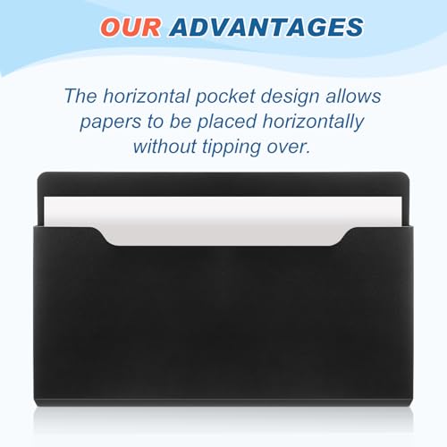 Fuutreo 6 Pcs Magnetic Wall File Organizer Magnetic Wall File Holder Refrigerator Magazine Holder for Mail Letters Paper(Black,Horizontal-large) - color: Black, size: Horizontal-Large