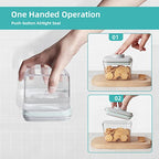 Ankou Airtight Pop Cereal Container, 3300ml Each Large Cereal Containers with Scoops Food Storage Canister Dispenser Perfect For Cereal Flour Spaghetti Rice Kitchen Organizing 3.5qt - color: 3300ml*3