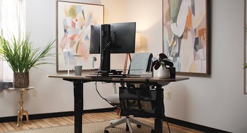 PERFECT POSTURE Mini Mesh Cable Organizer – Clamp-Mounted Under Desk Cable Management System, Flexible Mesh & Standing Desk Compatible – Black, 19” (1-Pack) - color: Black, size: 19" 1 Pack