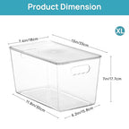 Vtopmart 8 Pack Clear Stackable Storage Bins with Lids,XLarge Plastic Containers with Handle for Pantry Organizer and Storage,Perfect for Kitchen,Fridge,Cabinet, Closet,Bathroom Organization - size: XL(13"L x 7.4"W x 7"H)