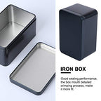 DOITOOL Metal Container Rectangular Tin Box Metal Tin Box with Lids, Empty Box Containers Portable Tea Storage for Tea Candy Candle Jewelry, Black (13x8x6cm) Small