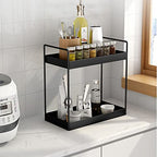 2 Tier Bathroom Counter Organizer, Standing Vanity Organizer Shelf for Bathroom Storage Organization, Countertop Skincare Makeup Organizers Holder, Black