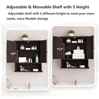 Bathroom Wall Cabinet, Over The Toilet Storage Cabinet with 2 Doors and Adjustable Shelf, Wooden Medicine Cabinet Wall Mounted, Room Space Saver for Bathroom Kitchen - color: Bathroom Cabinet-brown