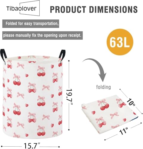 Baby Laundry Basket Baby Nursery Hamper Kids Laundry Basket Toy Storage Bin for Boys Room Decor Gift Baskets for Bedroom Bathroom(Cherry) - color: Cherry