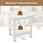 HIPS Shower Benches for Inside Shower, Shower Stool with Space-Efficient Storage Shelf, Waterproof Shower Chair Seat for Spa Bathroom(White) - color: White