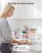 Vtopmart Stackable Storage Drawers Set of 5, Clear Plastic Organizer Bins for Baby Bottle, Beauty Supplies Storage, Ideal for Kichen Countertop, Vanity, Bathroom, Cabinet, Pantry Organization - style: 2 Small+2 High+1 Wide