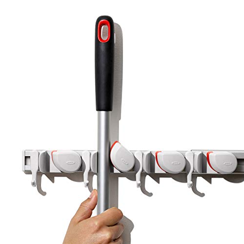 OXO Good Grips Wall-Mounted Mop and Broom Organizer (Pack of 12) - size: 3"x5"x17" (Pack of 12)