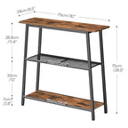 HOOBRO Narrow Console Table, 3-Tier Small Entryway Table with Storage Shelves, Behind Couch Sofa Table, Hallway Table for Entryway, Foyer, Hallway, Living Room, Rustic Brown and Black BF62XG01 - color: Rustic Brown + Black