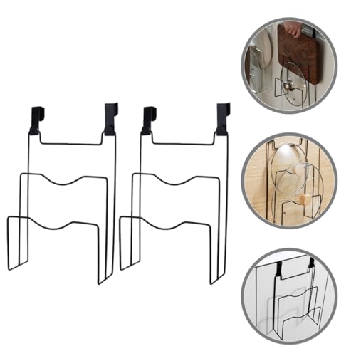 Ciieeo Kitchen Cabinet Door Hanging Pot Lid Organizer 3-Tier Iron Storage Rack 12.12X8.07X3.22 Inch Hanging Lid Holder for Pots and Cutting Boards Easy Kitchen Organization