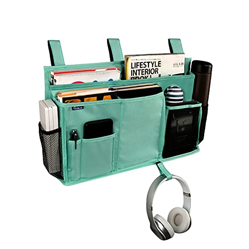 Surblue Caddy Hanging Organizer Bedside Storage Bag for Bunk and Hospital Beds, Green, L - color: Green, size: Large