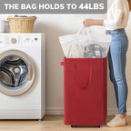 Goodpick Laundry Basket with Wheels,75L Large Roolling Laundry Basket with Removable Wash Bag, Clothes Hamper with Wheels for Laundry Room, Red - color: Red 1-Pack