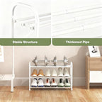 3-Tier Shoe Rack for Closet, 16"-32" Expandable ShoeRackAdjustable for Entryway Closet Doorway SturdyMetal, White - color: White 3 Layers and 3 Tubes