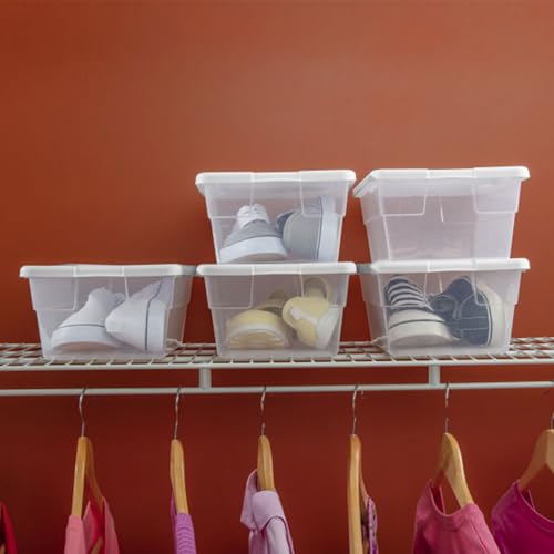 Sterilite 36-Pack 6 Quart Storage Box, Stackable Clear Plastic Bins with Snap-On Lids - Heavy-Duty Organizing Containers for Closet, Bathroom, and Office - size: 6 Quart, style: 36