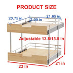 Sikarou Pull Out Cabinet Organizer,Heavy-Duty Slide Out Shelf, Wood and Wire Basket, Pull Out Drawer for for Kitchen Under Sink Space, Pantry, Bathroom, 2 Tie 23 * 21 in - size: 2-TIE 23*21 WM