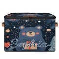Custom Storage Basket with Name, Personalized Storage Bins with Zipper Lid, Foldable Fabric Storage Box Large capacity with Handle Tree Bear - color: Option 13