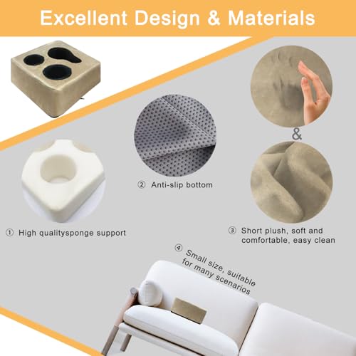 Couch Cup Holder Pillow Tray! Keep Drinks Hand Reach and KeepTemp, Prevent Spills and Use Anywhere. Cup Holder for Couch, Bed, Car, Courtyard, Park, Beach. Pink. Light Khaki - color: Light Khaki, size: 9.4" x 9.4" x 3.9"