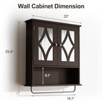 RoyalCraft Bathroom Medicine Cabinet Wall Mounted, Over the Toilet Storage Cabinet with Towel Rack and Adjustable Shelf, Large Bathroom Towel Cabinet Wall Mount 22x25 inch (Brown) - color: Brown