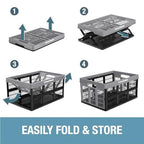 CleverMade Collapsible Utility Crates, Ocean, 3 Pack, 45L/11 Gal, 66 lbs Capacity, Stackable Containers, Heavy Duty, Space-Saving Baskets,Polypropylene (PP) - color: Ocean, size: 45L - 3 Pack